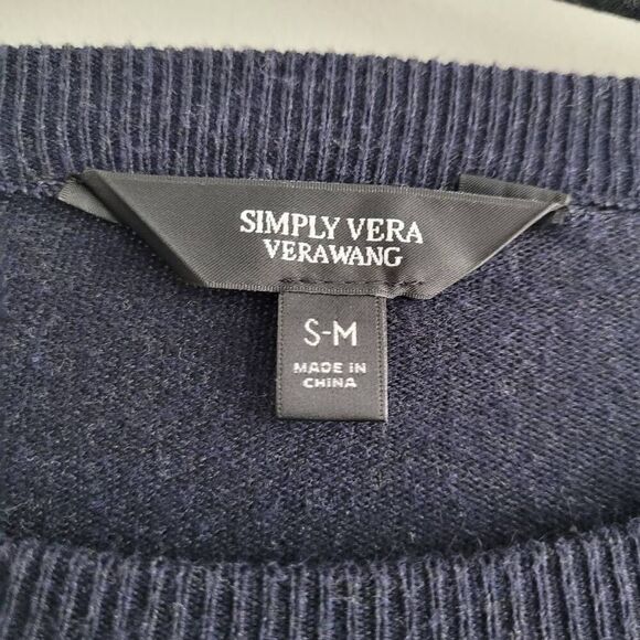 navy blue knit asymmetric handkerchief hem dolman style sleeve split hem - Picture 4 of 11